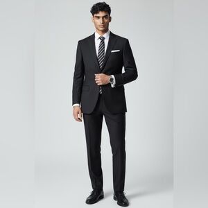 Black Red White Striped Silk Tie Men’s 3.5” Classic Business Formal